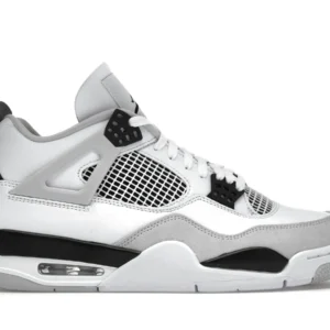 Jordan 4 Retro Military Black - Classic Retro Basketball Sneakers - White/Black