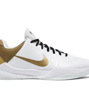 Kobe 5 Protro Big Stage – Parade - Limited Edition Basketball Sneakers - White / Metallic Gold