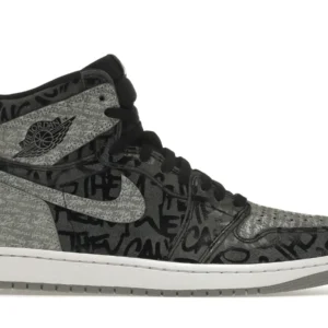 Jordan 1 Retro High OG Rebellionaire - Exclusive High Top Sneakers - Grey Camo / Dark Grey / White