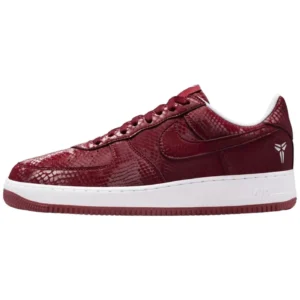 Kobe Air Force 1 Steam Low Top Lifestyle Sneakers - Team Red/White