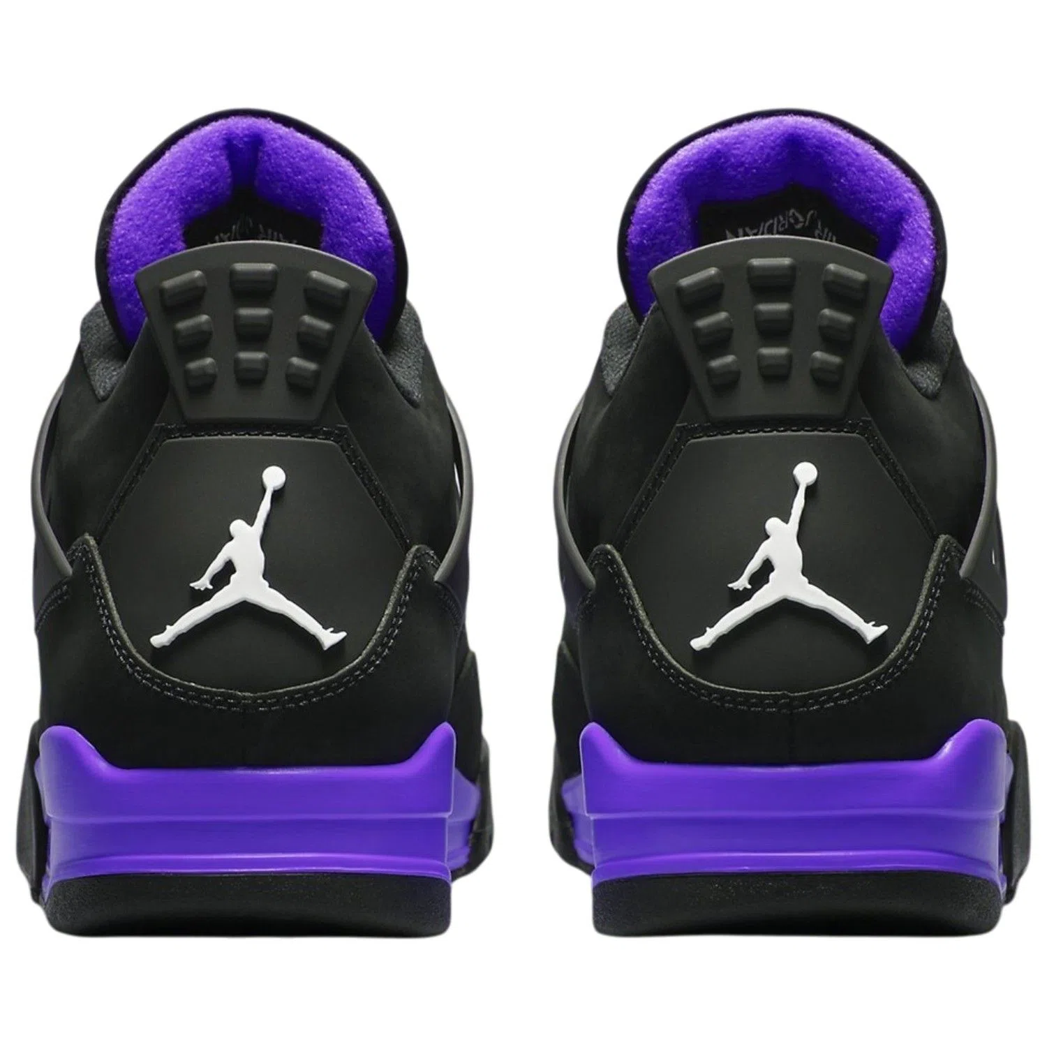 Air Jordan 4 Purple Thunder Bold Streetwear High Top Sneakers - Black/Deep Purple