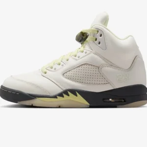 Air Jordan 5 Retro "Luminous Green and Sail" Women's Shoes - Beige / Tan / Cream