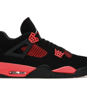 Jordan 4 Retro Red Thunder - Bold Retro Basketball Sneakers - Black / Fusion Red