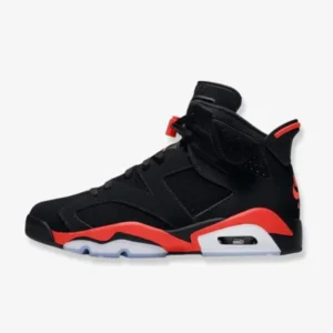 Air Jordan 6 Retro Mid Top Basketball Sneakers - Black/Light Crimson