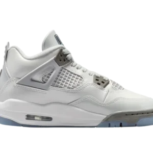 Air Jordan 4 Retro GS "Blue Chill" - Premium Youth Heritage Mid-Top Model - Light Gray/White