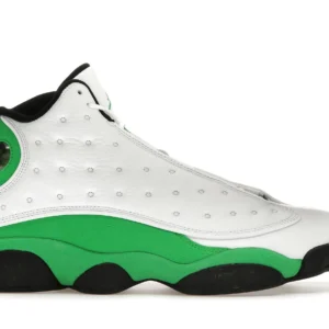 Jordan 13 Retro White Lucky Green - Classic Retro Basketball Sneakers - Lucky Green / White / Black