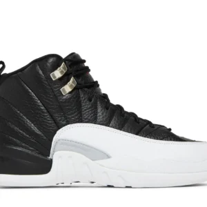 Jordan 12 Retro Playoffs - Classic Playoff Edition Basketball Sneakers - White/Black