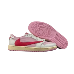 Travis Scott x Air Jordan 1 Low OG SP - Premium Collaborative Retro Model - Shy Pink