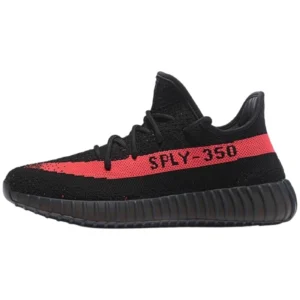 Boost 350 V2 Low Top Lifestyle Running Sneakers - Core Black Red