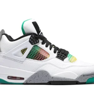 Jordan 4 Retro Lucid Green Rasta - Vibrant Retro Basketball Sneakers - White / Green Stone / Sail