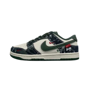 Dunk Low Casual Skate Shoes Sneakers – Low Cut Street Style Comfort - Forest Green/Nail