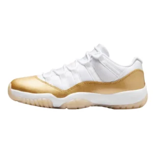 Air Jordan 11 Retro Basketball Sneakers - White/Metallic Gold