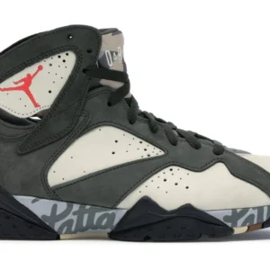 Jordan 7 Retro Patta Icicle - Limited Edition Retro Basketball Sneakers - Grey Camo / Dark Grey / White