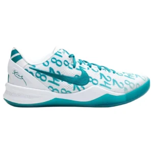 Kobe 8 Protro Low Top Basketball Sneakers - White/Radiant Emerald