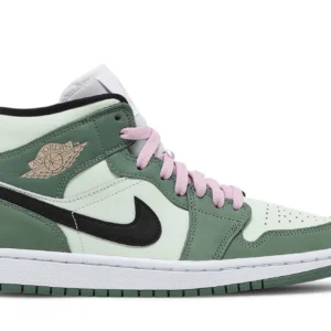 Jordan 1 Mid Dutch Green – Women’s Edition | Stylish Mid Top Sneakers - Dutch Green / White / Black