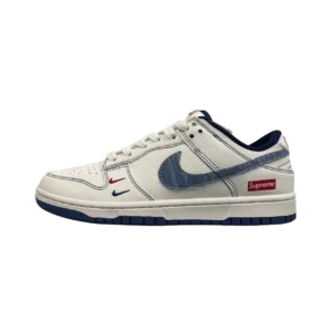 Dunk Low Casual Low-Top Sneakers – Clean Everyday Street Style Shoes - Sail/Navy Blue