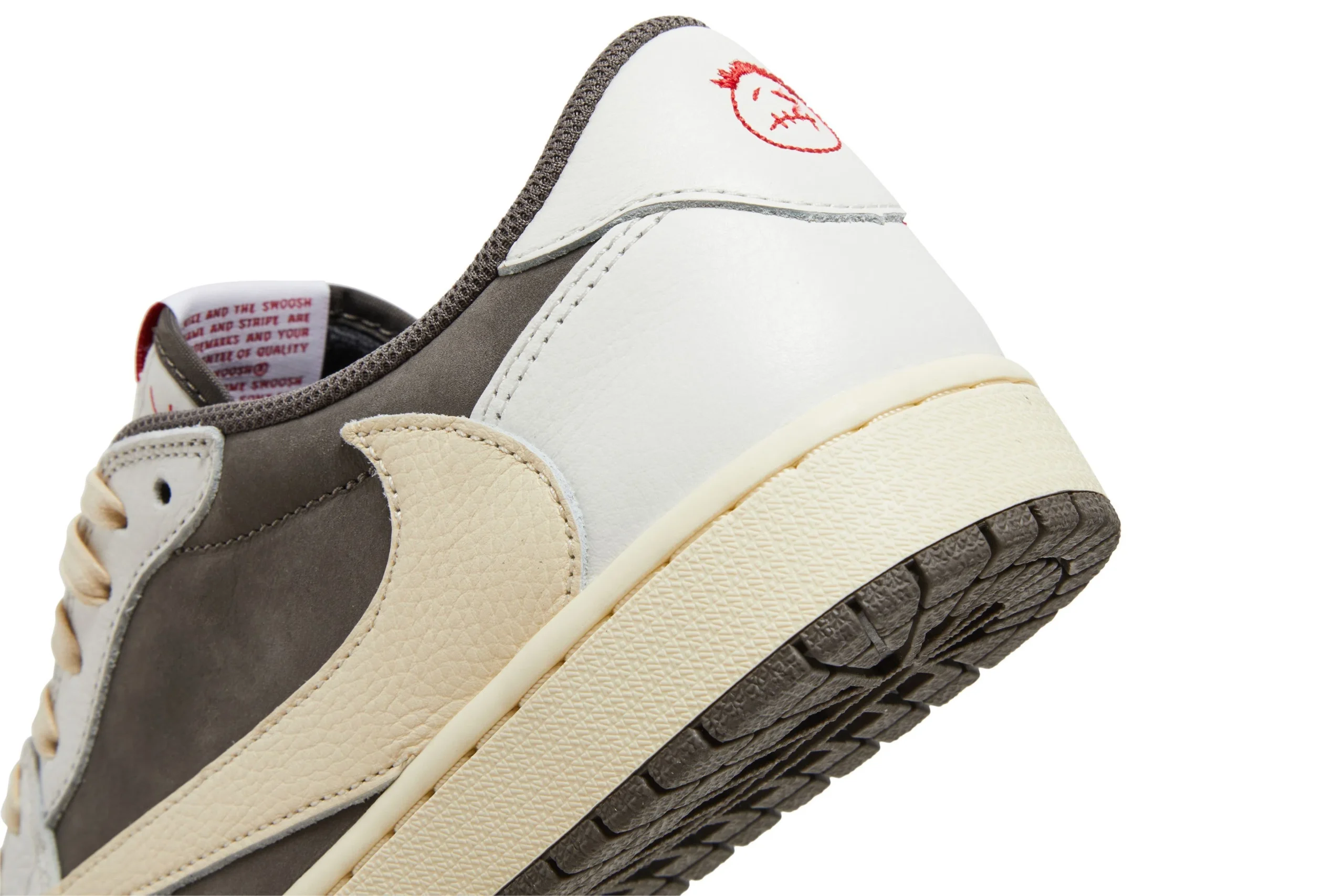 Jordan 1 Low x Travis Scott Sail and Ridgerock Reverse Mocha - Exclusive Collaborative Sneakers - Grey Camo / Dark Grey / White