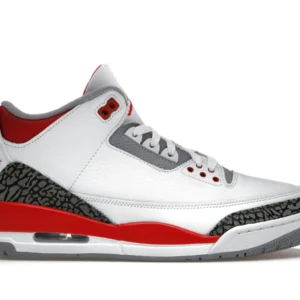 Jordan 3 Fire Red - Classic Retro Basketball Sneakers - White / Fire Red / Black