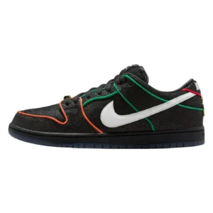SB Dunk Low x Bronx Girls Skate Low Top Skate Sneakers - Black/Challenge Red