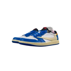 Travis Scott x Air Jordan 1 Low “White/Blue/Red” Sneaker | DM7866-111 - Blue / White