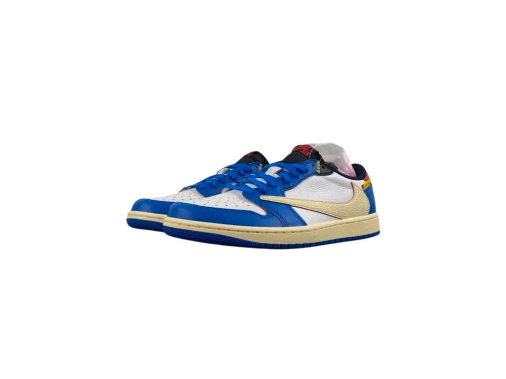 Travis Scott x Air Jordan 1 Low “White/Blue/Red” Sneaker | DM7866-111 - Blue / White