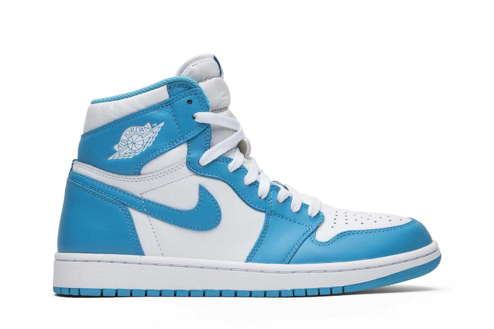 Jordan 1 Retro High OG UNC - Classic High Top Basketball Sneakers - Blue / White