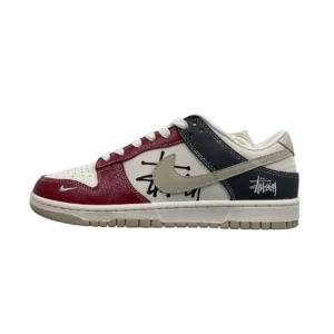 Dunk Low Casual Low-Top Sneakers – Clean Street Style Comfort Shoes - Sail/Burgundy