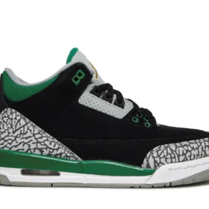 Jordan 3 Retro Pine Green - Classic Retro Basketball Sneakers - White / Pine Green / Black