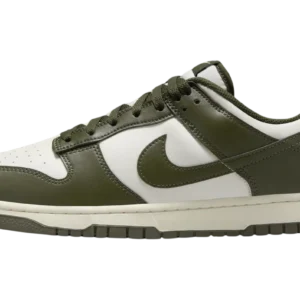 Dunk Low Casual Lifestyle Shoes Sneakers – Low Cut Street Style Comfort - Olive Green/White